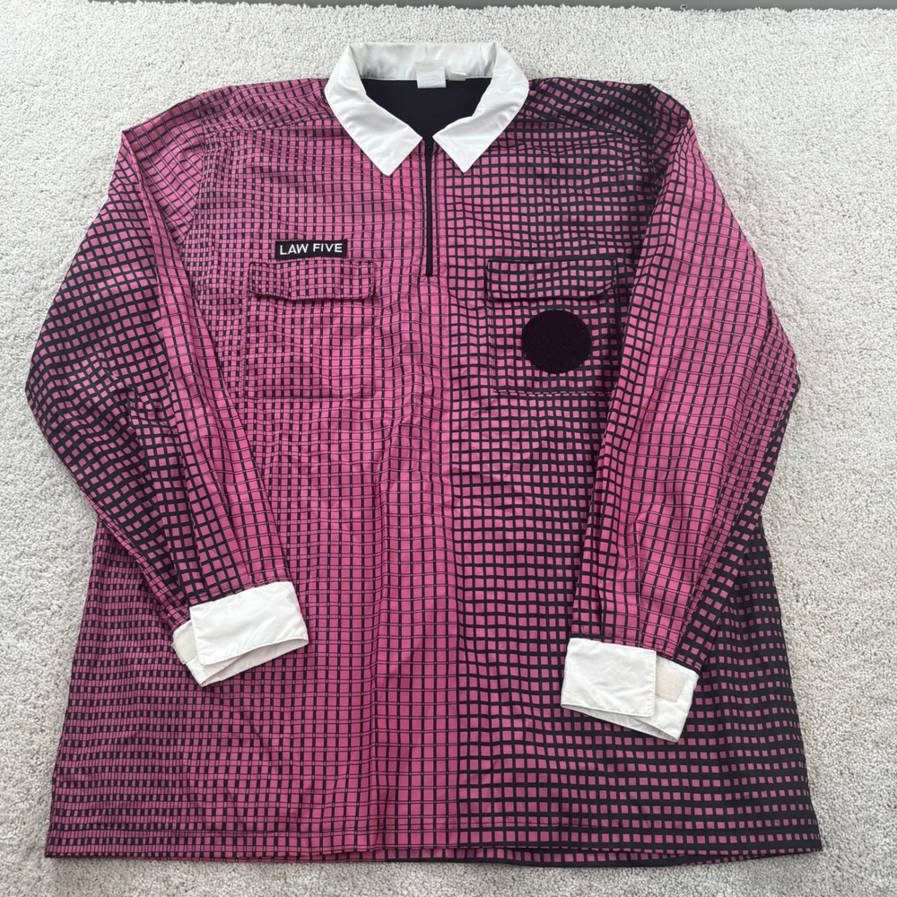 Law Five Rain Gear Vintage 1994-style Fuchsia Soccer Referee Jersey Mens‎ XL